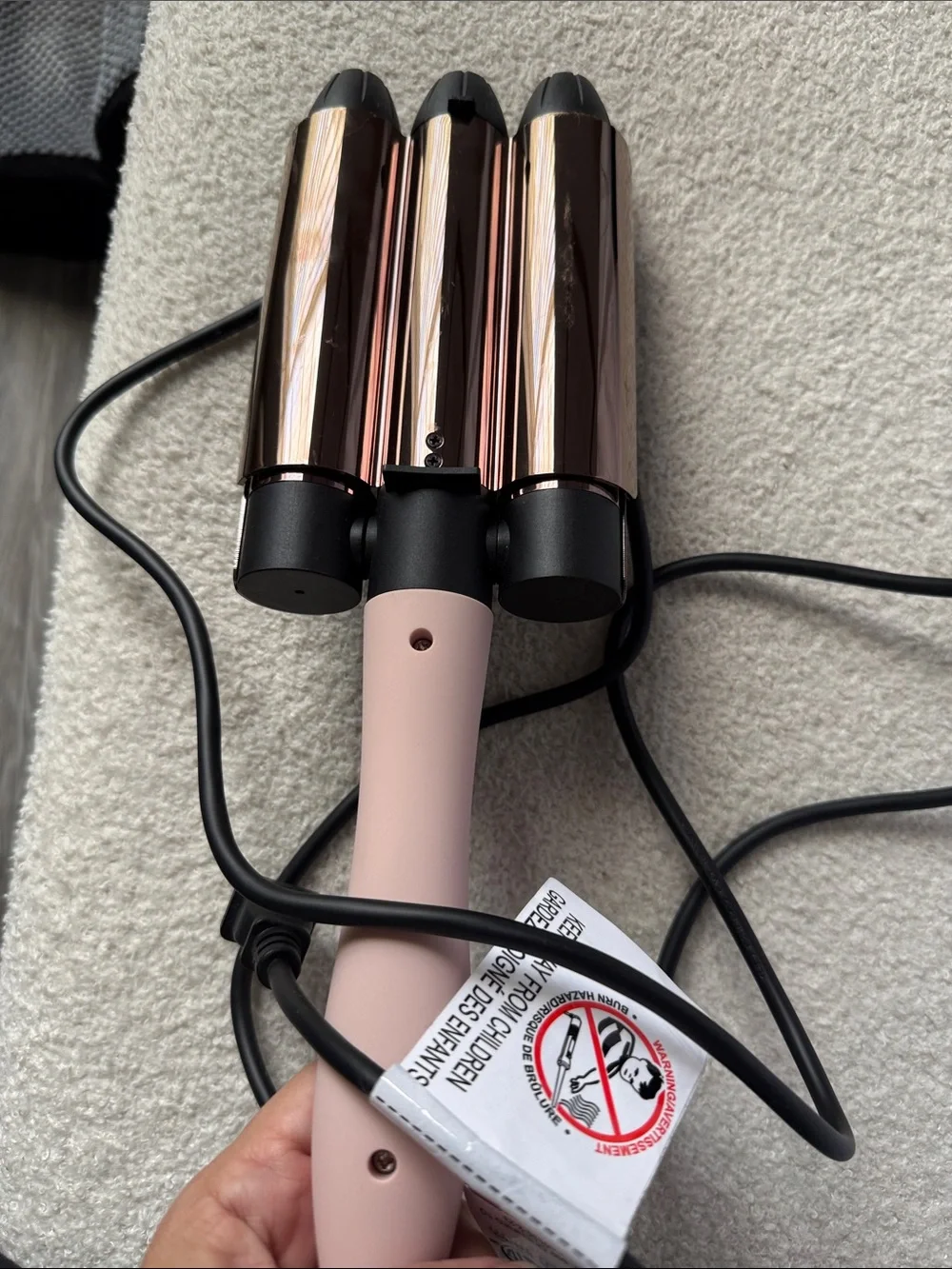 L’ange Le Waver 3-Barrel Titanium Hair Waver – Blush/Rose Gold